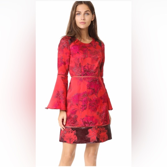 Chic Red Floral Mini Dress